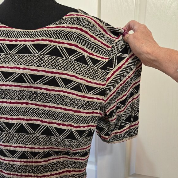 Lee David Woman's Career Casual Multicolor Tunic Top Short Sleeve Size 22/24W - Picture 5 of 11